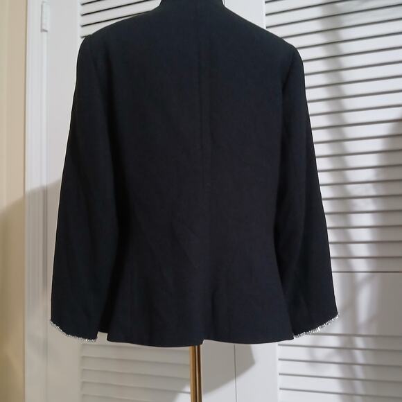 Vintage Junnie Leigh SZ12 Open Blazer Black With Rhinestone-Cuff Detail USA Made - Picture 8 of 14